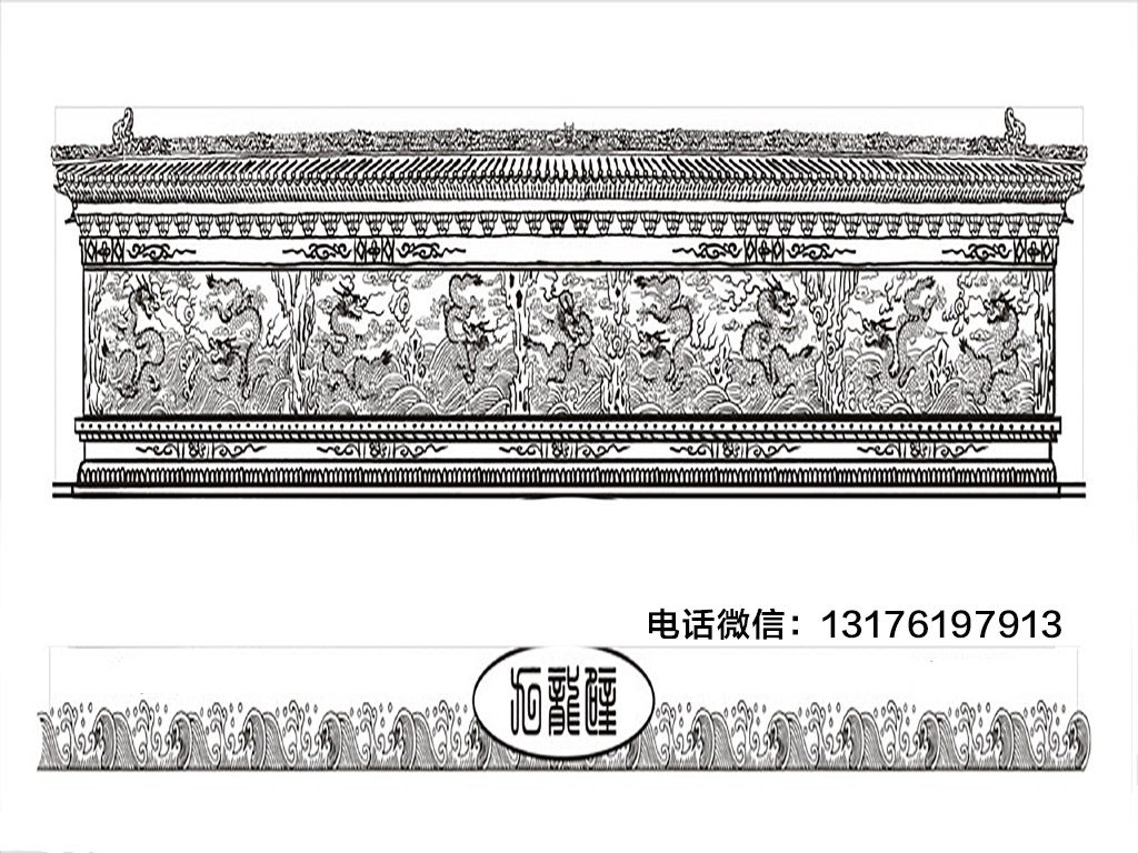 著名石雕九龙壁-五龙壁浮雕龙柱图片大全