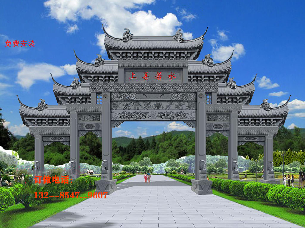 大型街道牌楼建立的意义和 景区古建牌坊的雕刻手法