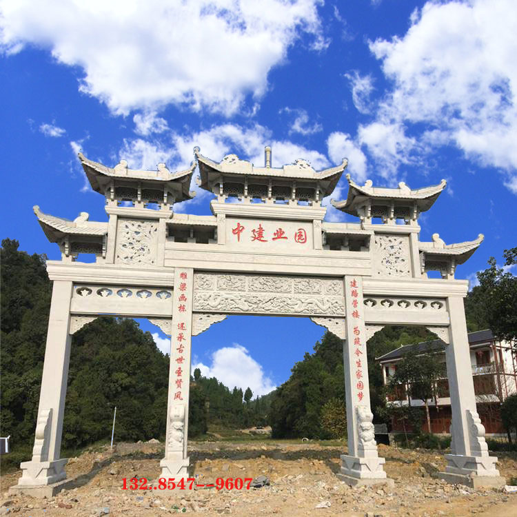 大型街道牌楼建立的意义和 景区古建牌坊的雕刻手法