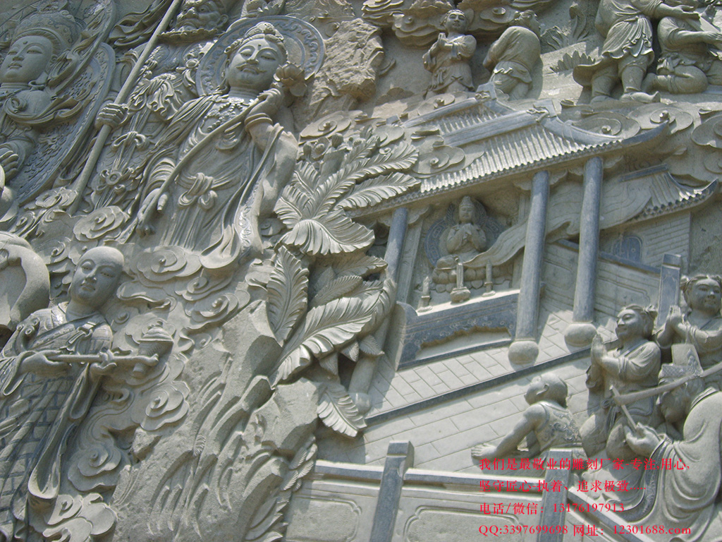 浮雕佛祖释迦摩尼说法石雕壁画制作厂家