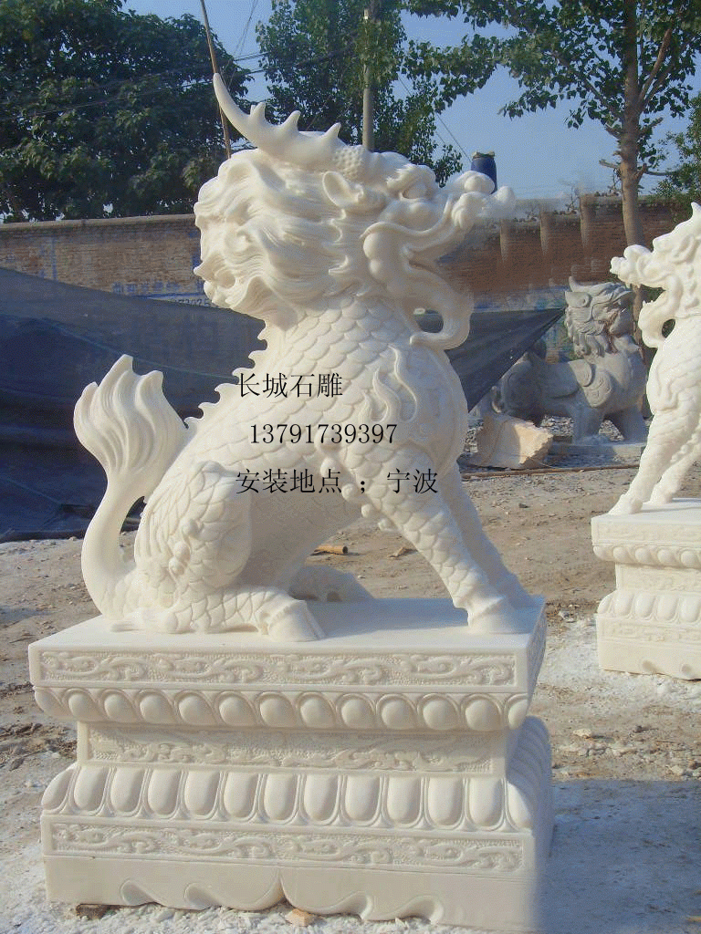 汉白玉麒麟雕刻雕塑